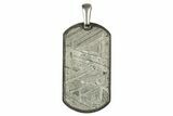 Etched Aletai Iron Meteorite Dog Tag Pendants - Includes Chain - Photo 3